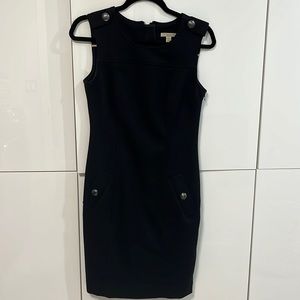 Burberry Brit sleeveless wool fitted black sheath dress